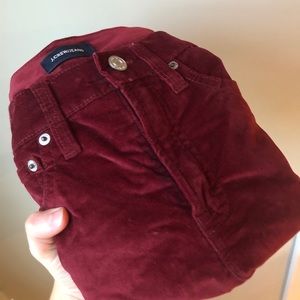 Maroon velvet jcrew jeans